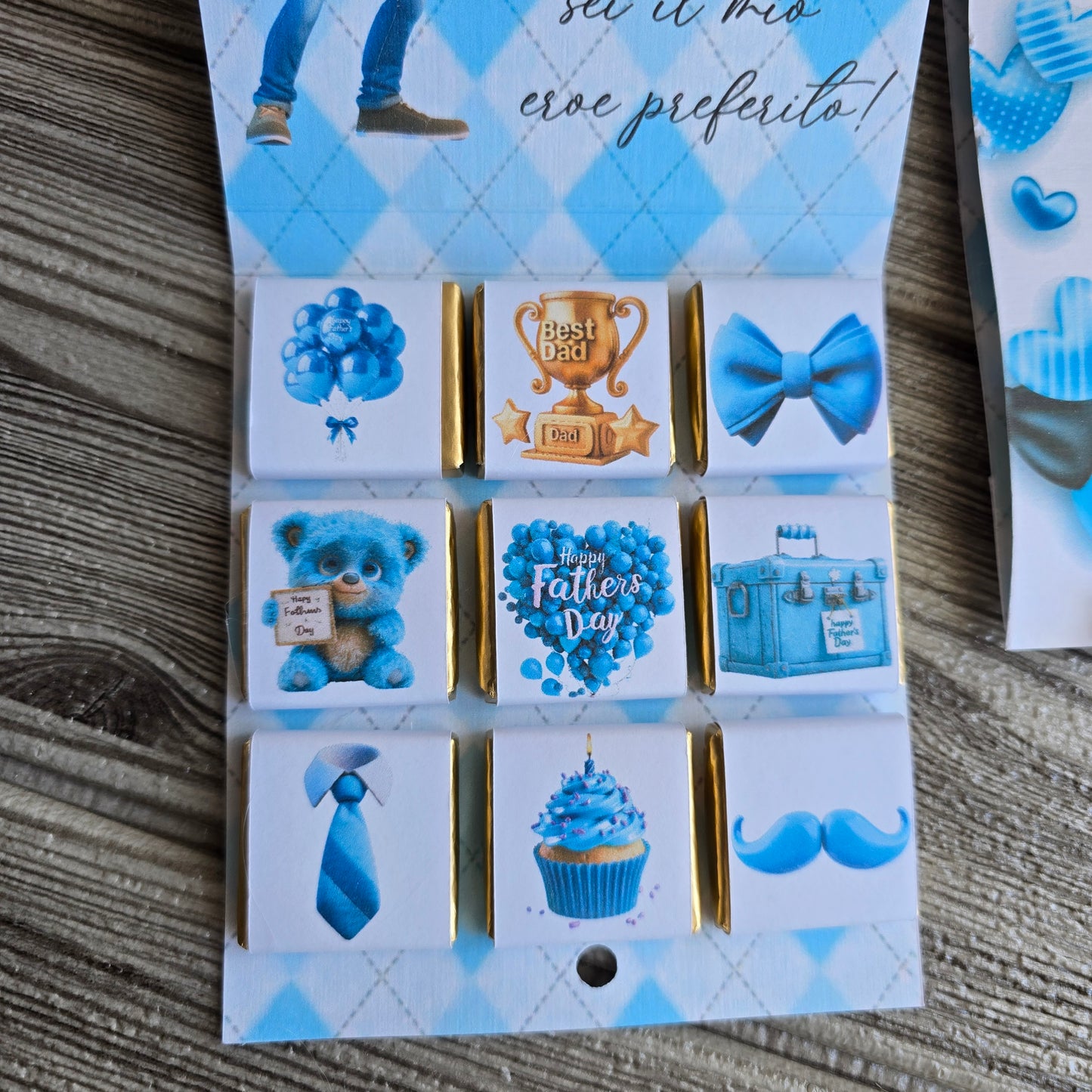 Card con cioccolatini festa del papà