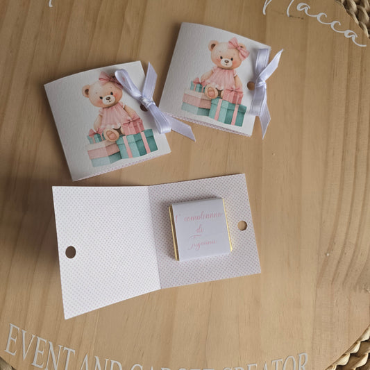 Card a libretto con cioccolatino