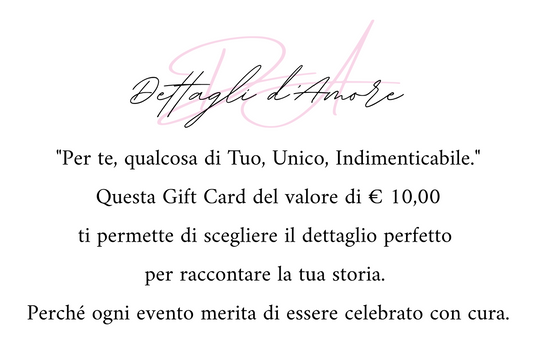 Gift card dettagli d'amore