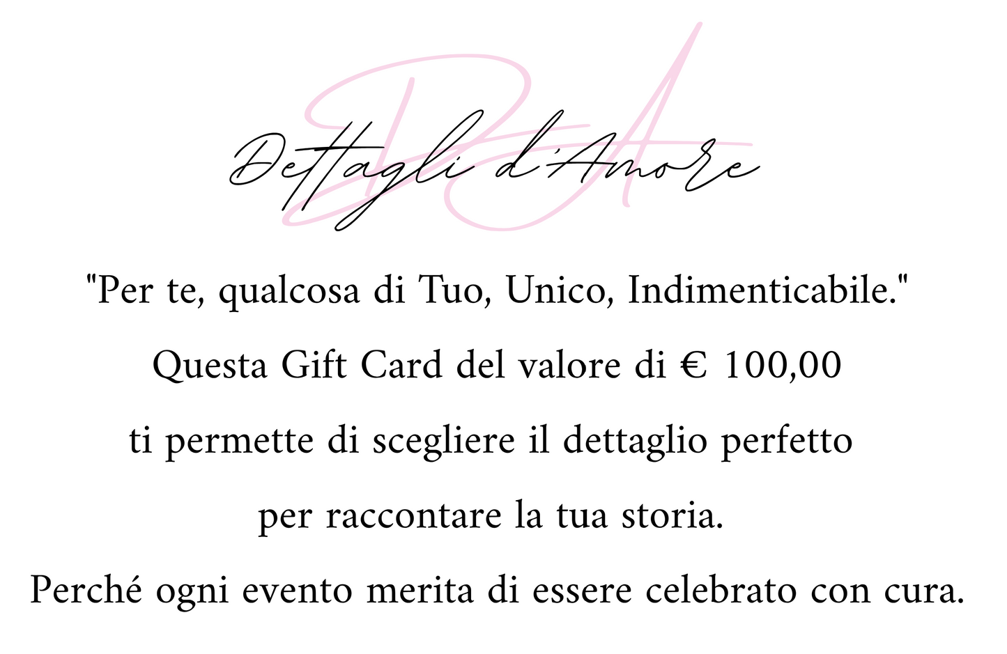 Gift card dettagli d'amore