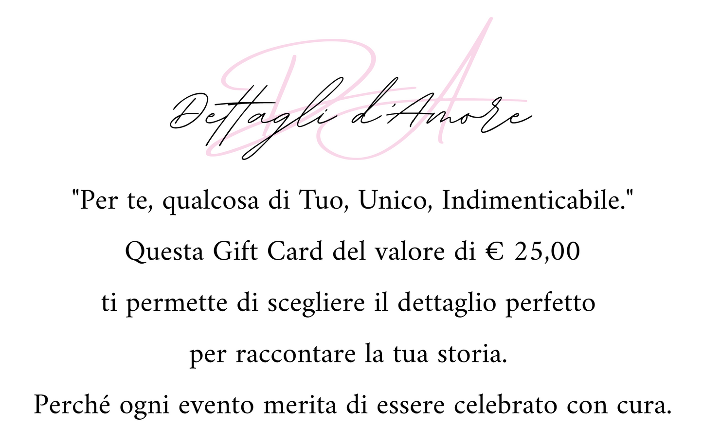 Gift card dettagli d'amore