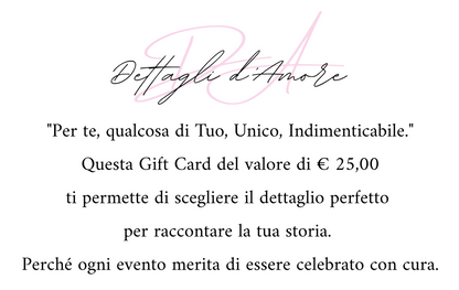 Gift card dettagli d'amore