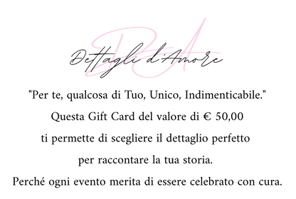 Gift card dettagli d'amore